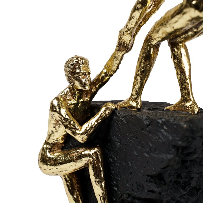 Deco figurine Tree rock-climber, black/gold color, H37x16x13cm