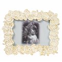 Photo frame Flower, white/gold color, 13x18cm