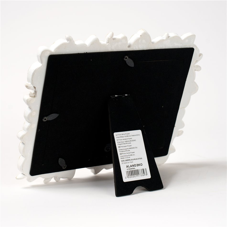 Photo frame Flower, white/gold color, 13x18cm