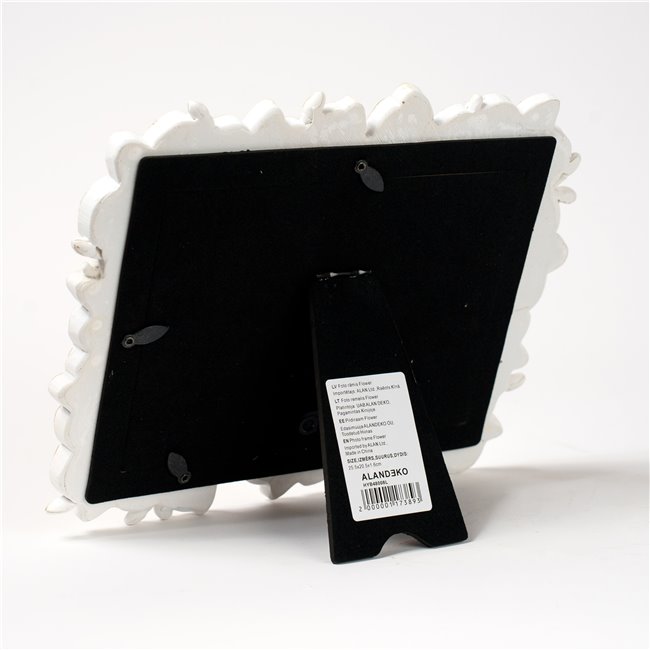 Photo frame Flower, white/gold color, 13x18cm