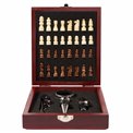 Wine set of 4, with chess board and pieces, H4.5x16.7x14.7cm