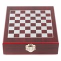Wine set of 4, with chess board and pieces, H4.5x16.7x14.7cm