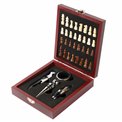 Wine set of 4, with chess board and pieces, H4.5x16.7x14.7cm