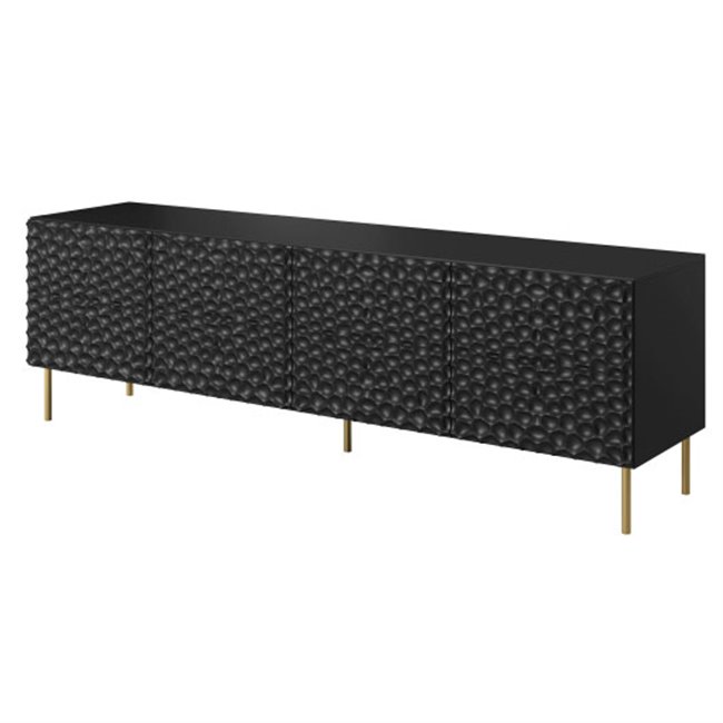 TV table Hole, black, metal/chipboard, 190x40.5cm, H59.5cm 