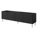 TV table Hole, black, metal/chipboard, 190x40.5cm, H59.5cm 