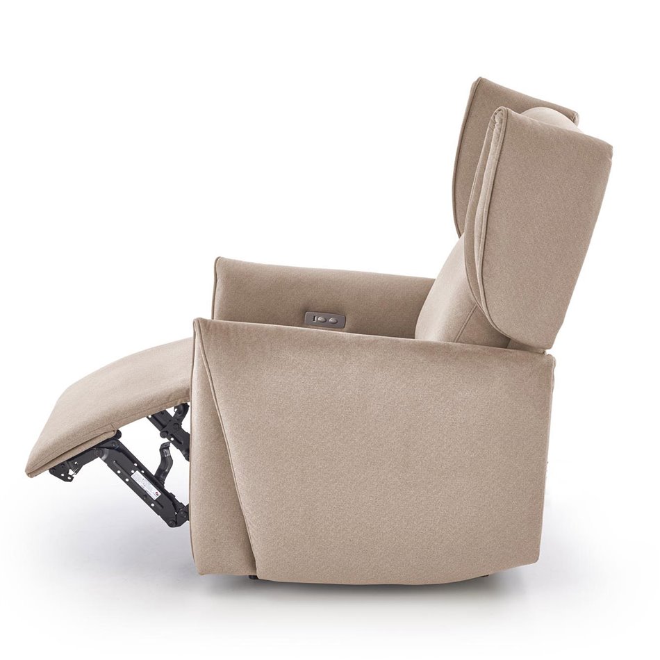 Electric recliner Helato, beige, polyester/metal/wood, H109-95x83x91-161cm, seat height 48-53cm