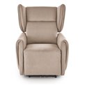 Electric recliner Helato, beige, polyester/metal/wood, H109-95x83x91-161cm, seat height 48-53cm