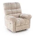Electric recliner Hamore, beige, polyester/metal/wood, H86-100x105x100-168cm, seat height 50-55cm