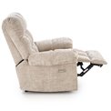 Electric recliner Hamore, beige, polyester/metal/wood, H86-100x105x100-168cm, seat height 50-55cm