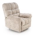 Electric recliner Hamore, beige, polyester/metal/wood, H86-100x105x100-168cm, seat height 50-55cm