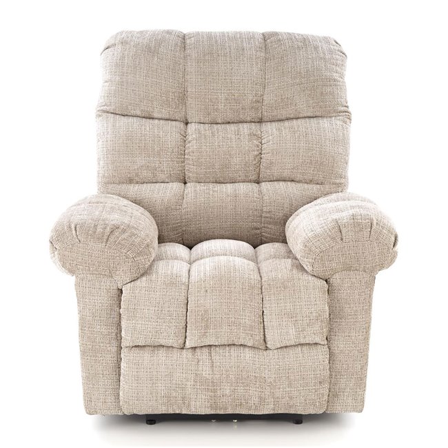 Electric recliner Hamore, beige, polyester/metal/wood, H86-100x105x100-168cm, seat height 50-55cm