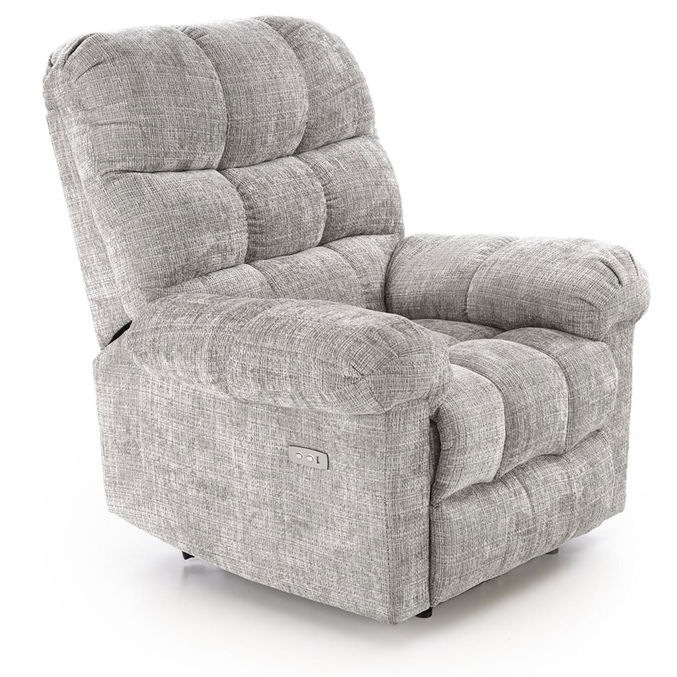 Electric recliner Hamore, grey, polyester/metal/wood, H86-100x105x100-168cm, seat height 50-55cm