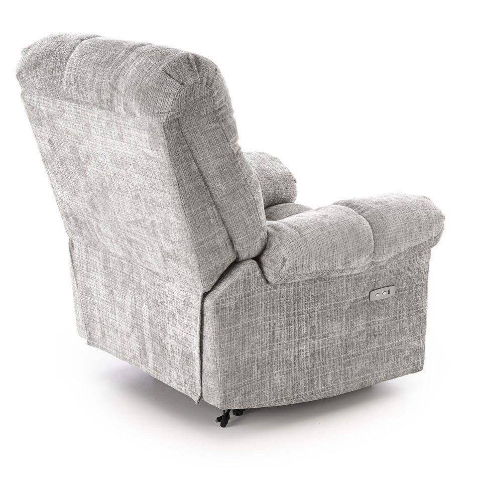Electric recliner Hamore, grey, polyester/metal/wood, H86-100x105x100-168cm, seat height 50-55cm