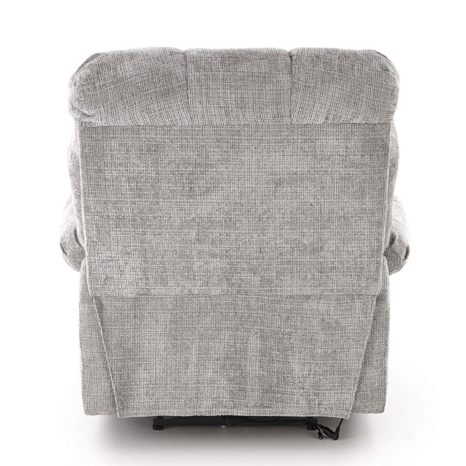 Electric recliner Hamore, grey, polyester/metal/wood, H86-100x105x100-168cm, seat height 50-55cm