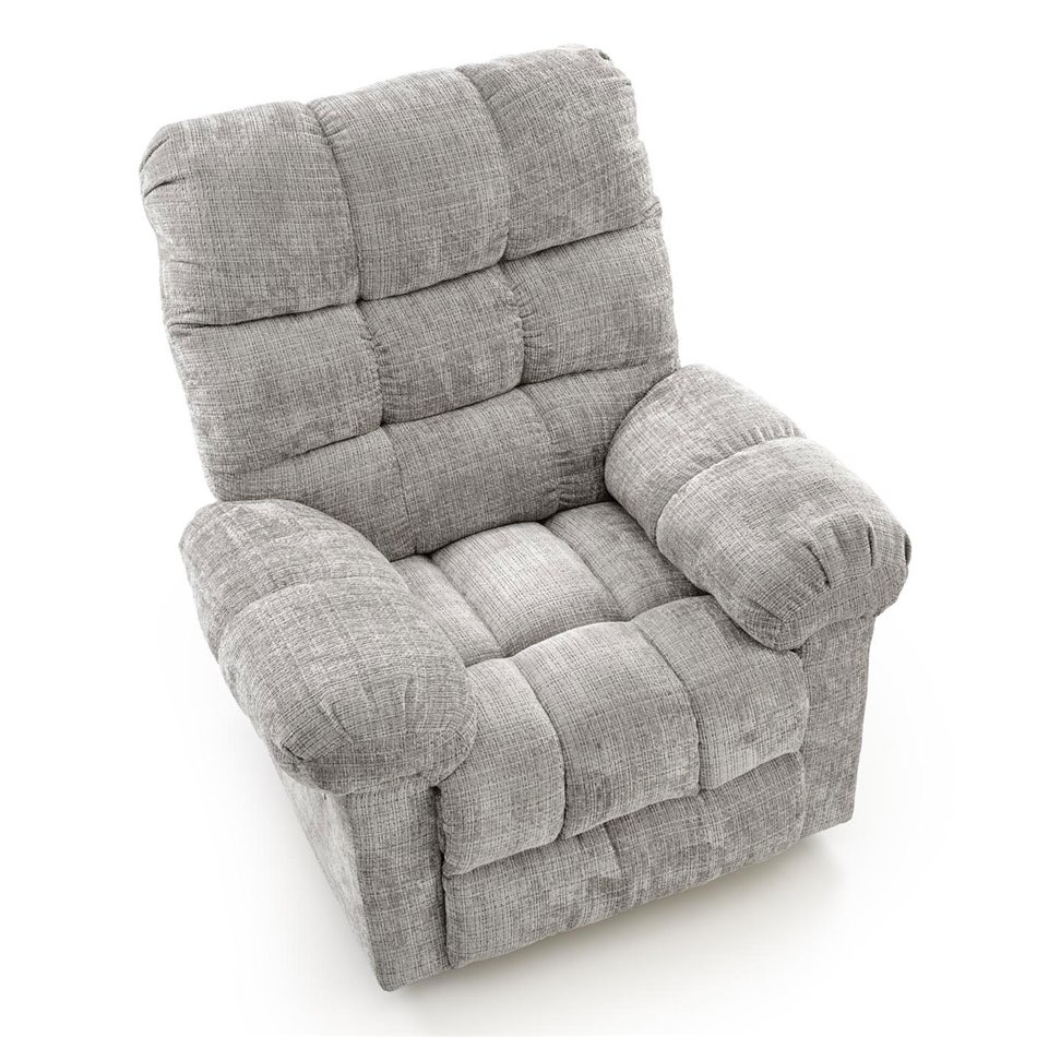 Electric recliner Hamore, grey, polyester/metal/wood, H86-100x105x100-168cm, seat height 50-55cm