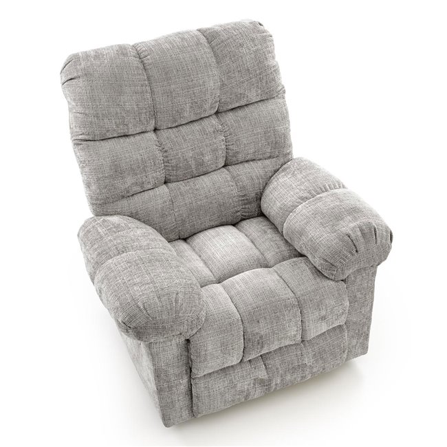 Electric recliner Hamore, grey, polyester/metal/wood, H86-100x105x100-168cm, seat height 50-55cm