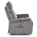 Electric recliner with massage function Hemiro, grey, H108-90x80x90-160cm, seat height 51-52cm