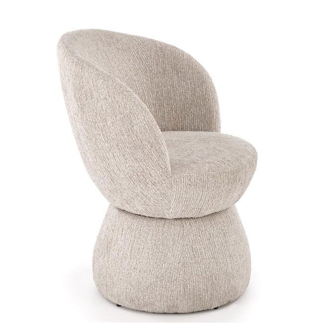 Armchair Hamen K581, swivelling, beige, steel/polyester, H82x63x62cm, seat height 48cm
