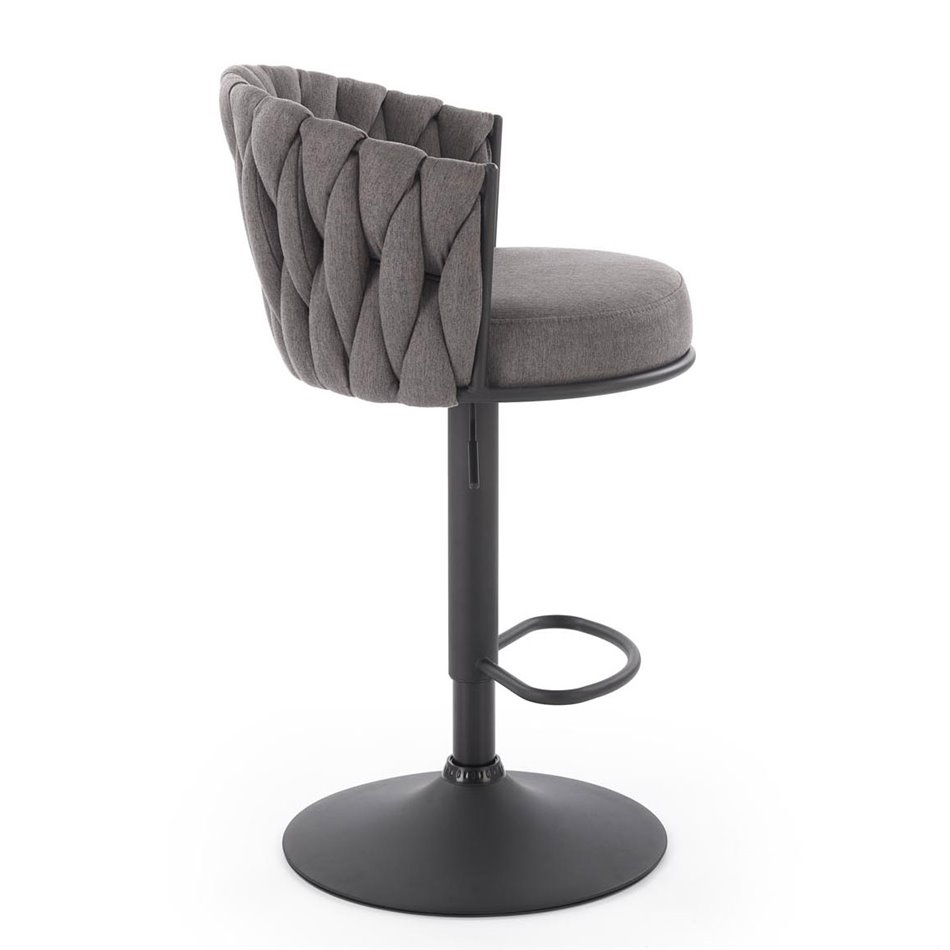 Bar chair Havigen H125, grey/black, steel/polyester, H90-105cm 54x53cm 