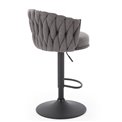 Bar chair Havigen H125, grey/black, steel/polyester, H90-105cm 54x53cm 