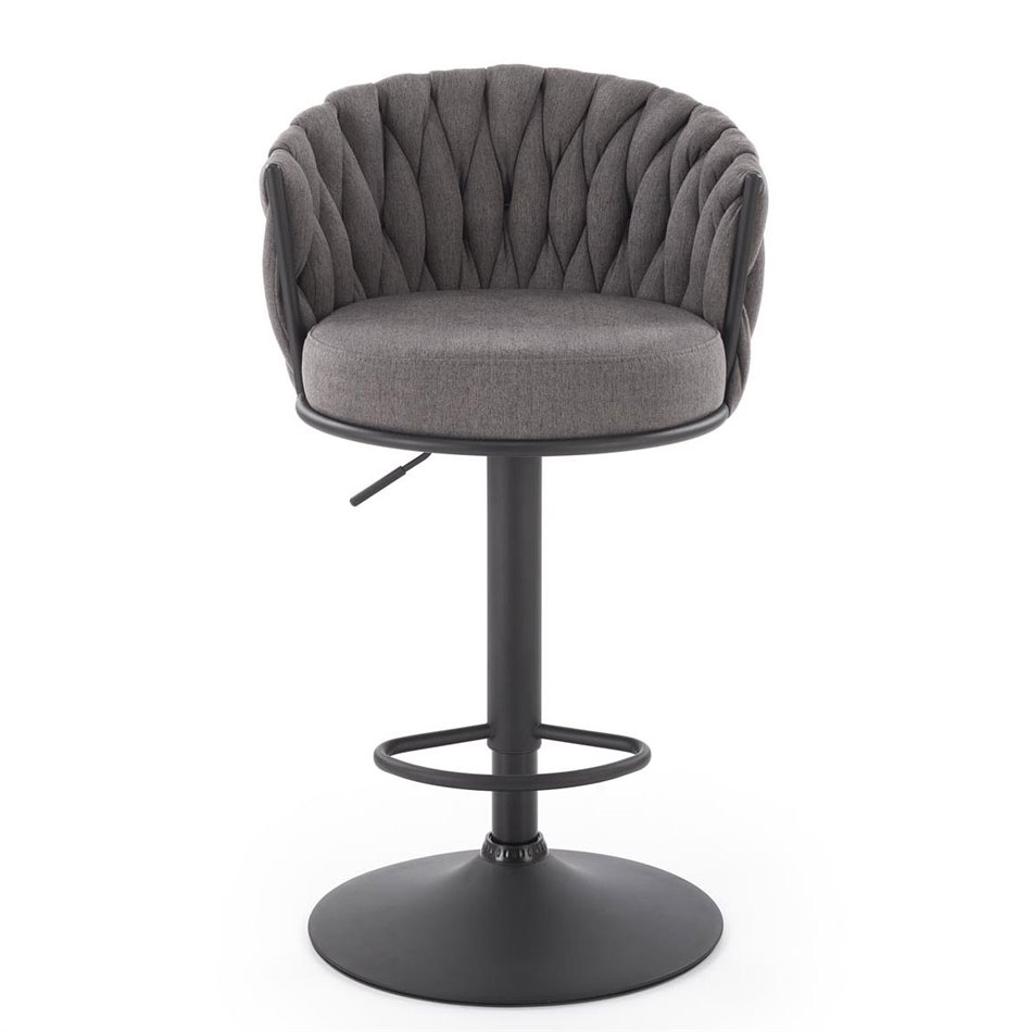 Bar chair Havigen H125, grey/black, steel/polyester, H90-105cm 54x53cm 