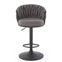 Bar chair Havigen H125, grey/black, steel/polyester, H90-105cm 54x53cm 