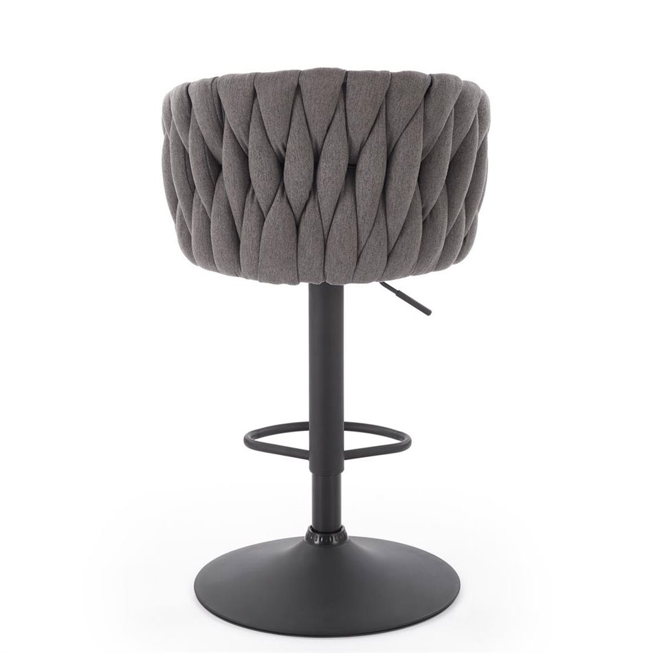 Bar chair Havigen H125, grey/black, steel/polyester, H90-105cm 54x53cm 
