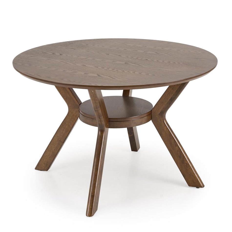 Dining table Hupero, walnut color, MDF, D120cm, H76cm 
