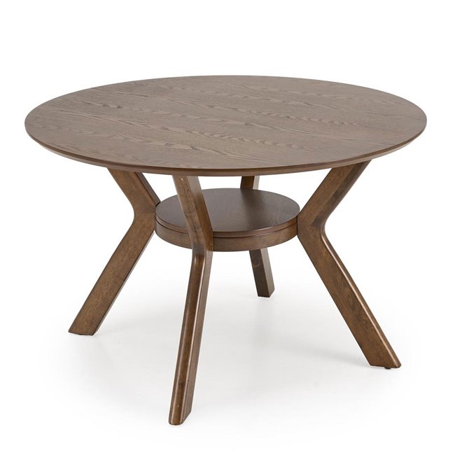 Dining table Hupero, walnut color, MDF, D120cm, H76cm 