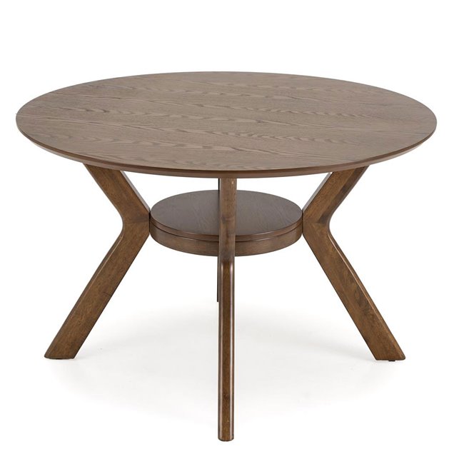 Dining table Hupero, walnut color, MDF, D120cm, H76cm 