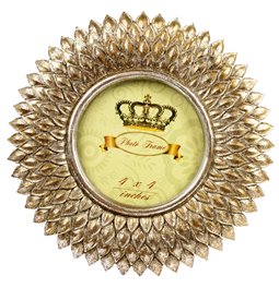 Photo frame Sun, gold color, 10x10cm