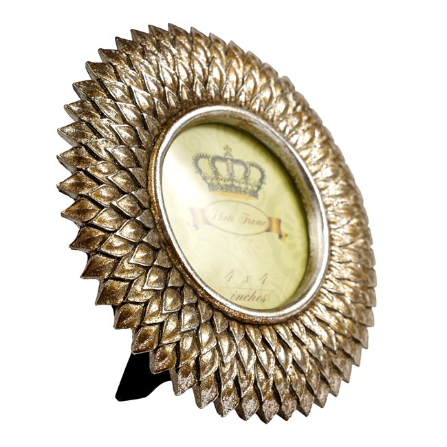 Photo frame Sun, gold color, 10x10cm