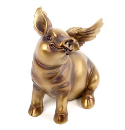 Taupyklė Pig Angel, bronzos sp., H19.8x15.8x24cm