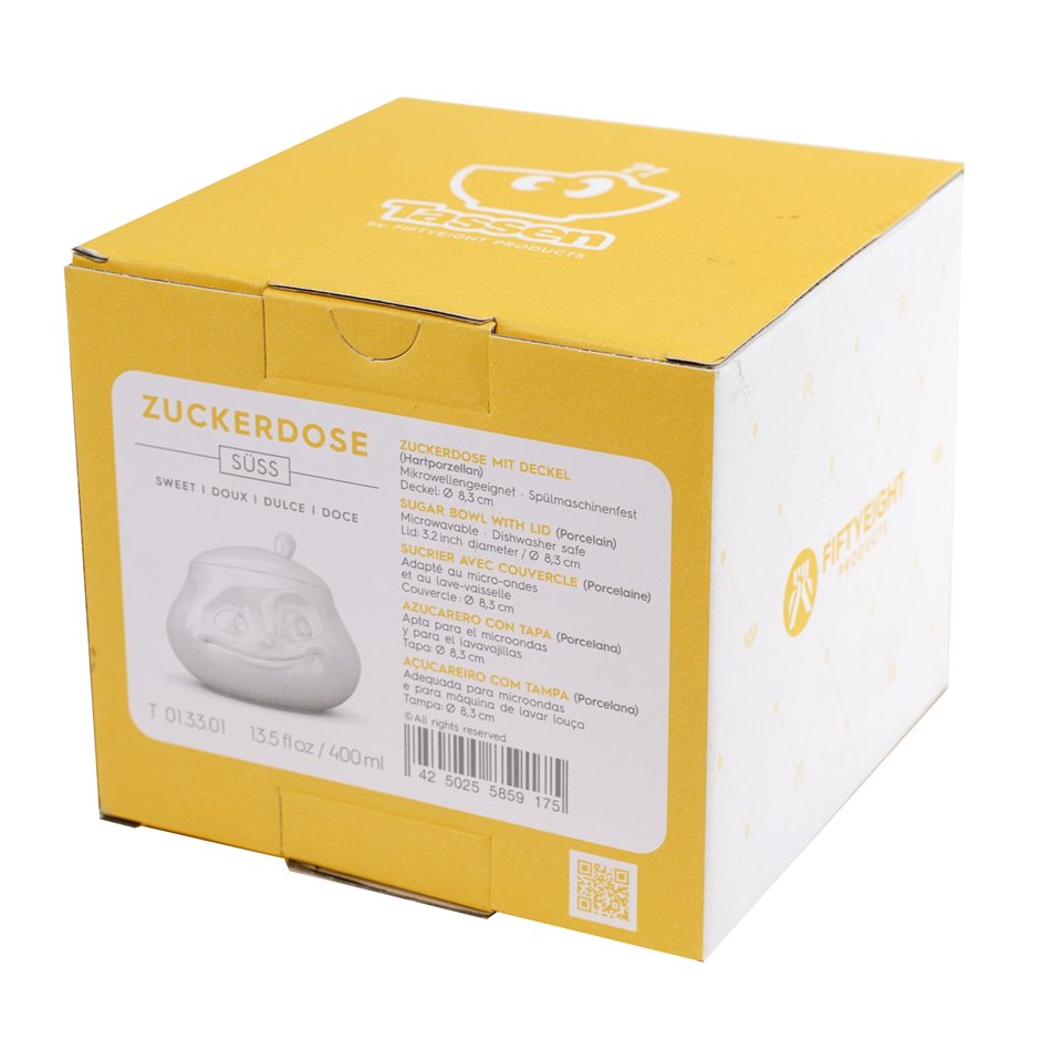 Sugar bowl Sweet in white, porcelain, 400ml, H10cm, D11cm