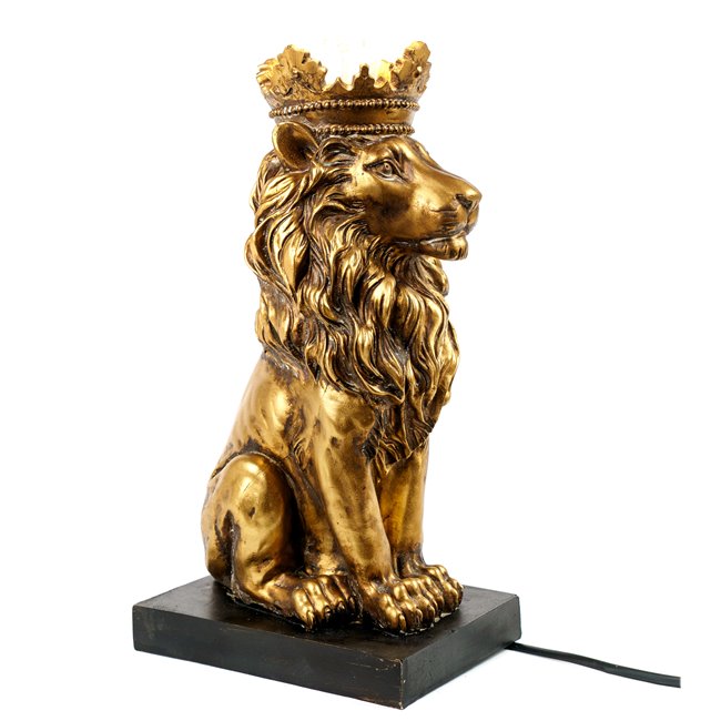 Table lamp Lion, black/gold color, H42.5x21x14cm, E27 40W