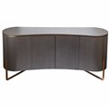 Sideboard Ramma SB, oak veneer/metal, gray/gold color, H80x180x48cm