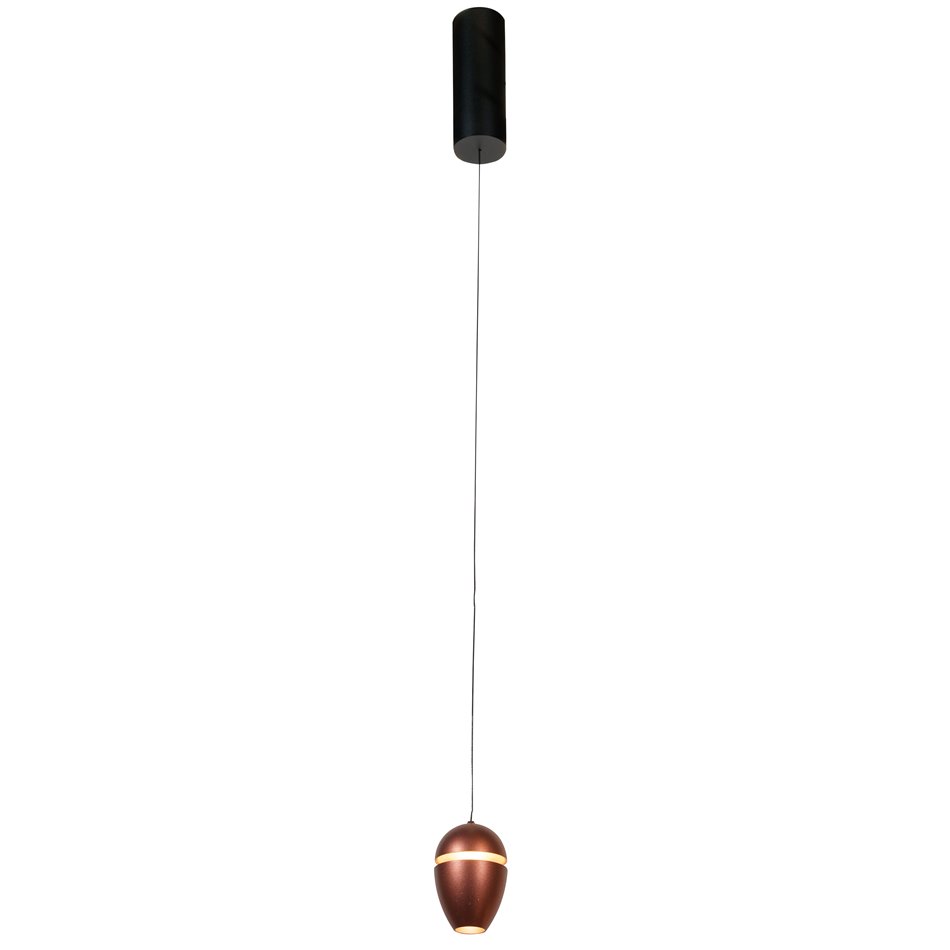 Подвесной светильник Ibiza Brown, 85-265V, Bridgelux, коричневый/черный, H30-200cm, D7cm, LED 7W, 3000K