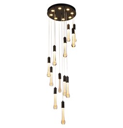 Подвесной светильник Selva 12, прозрачный/черный, H32-315cm, D40cm, LED 84W, 3000K-6000K, 6000lm