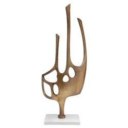 Deco figurine Opera, white/copper color, H54x22x12cm