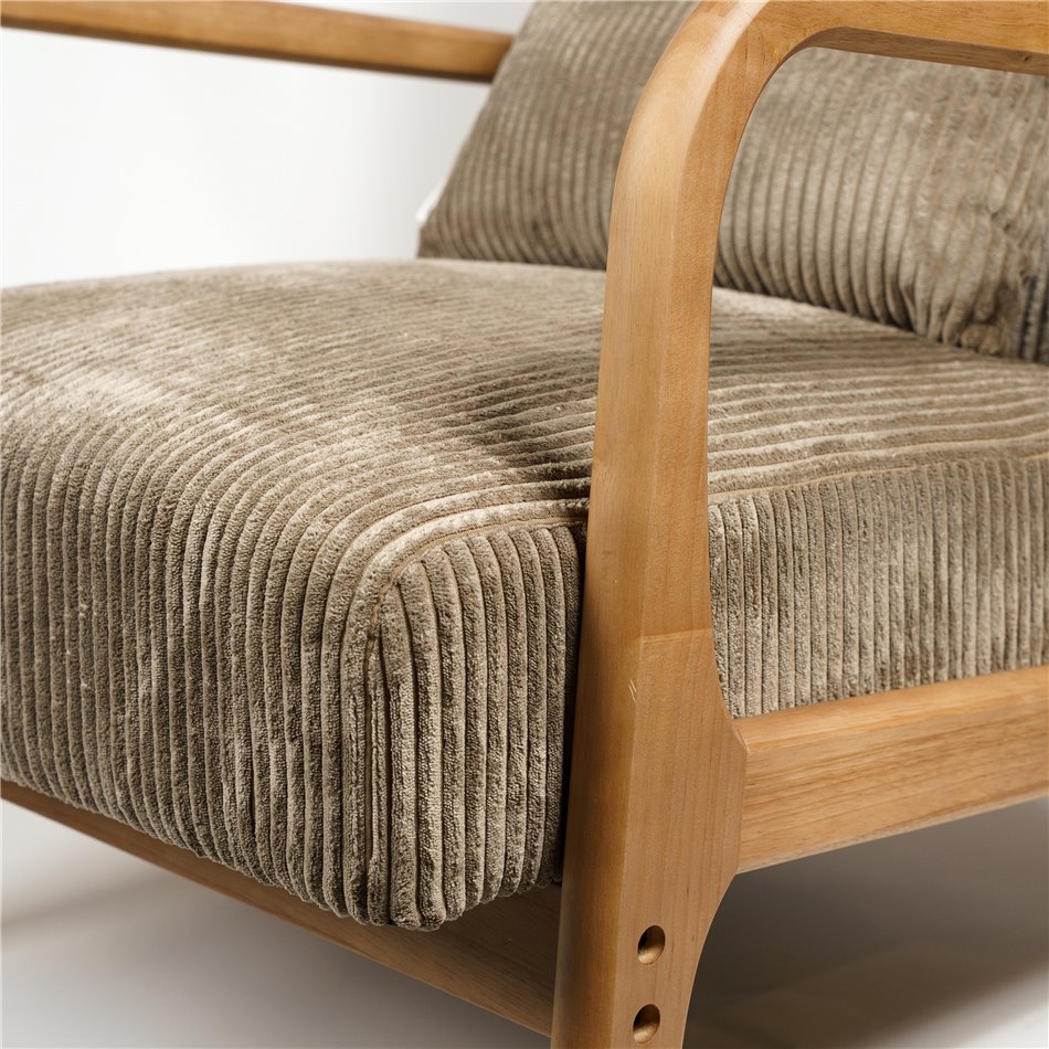 Armchair Cotele, natural/taupe, H83.5x64.5x75cm, seat height 43cm