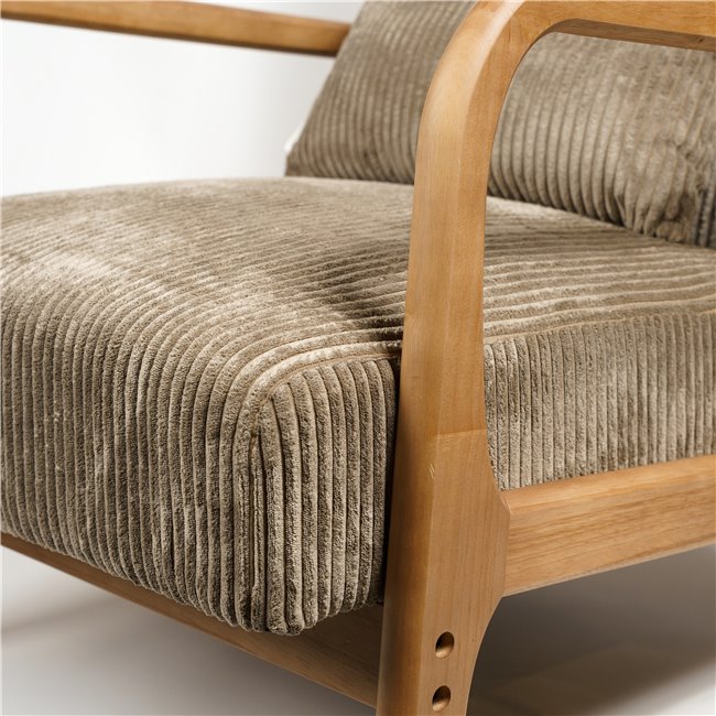 Armchair Cotele, natural/taupe, H83.5x64.5x75cm, seat height 43cm