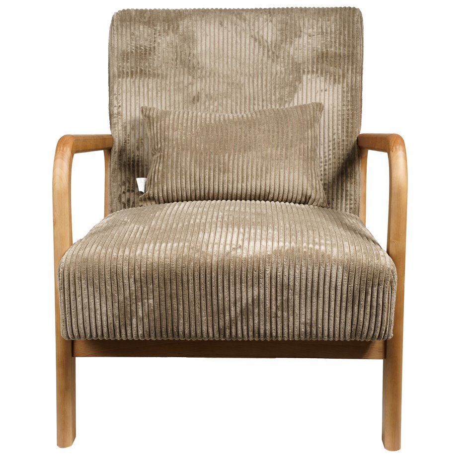 Armchair Cotele, natural/taupe, H83.5x64.5x75cm, seat height 43cm