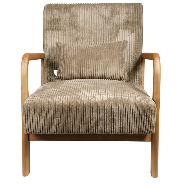 Armchair Cotele, natural/taupe, H83.5x64.5x75cm, seat height 43cm