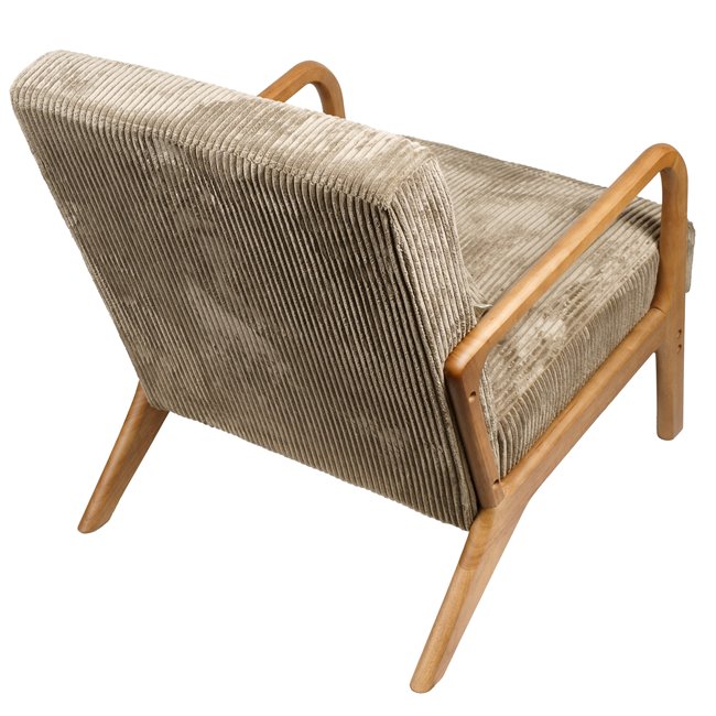 Armchair Cotele, natural/taupe, H83.5x64.5x75cm, seat height 43cm
