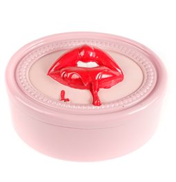 Jewelry box Lips, pink/red, H9cm, D15cm