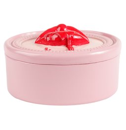 Papuošalų dėžutė Lips, rožinė/raudona sp., H9cm, D15cm