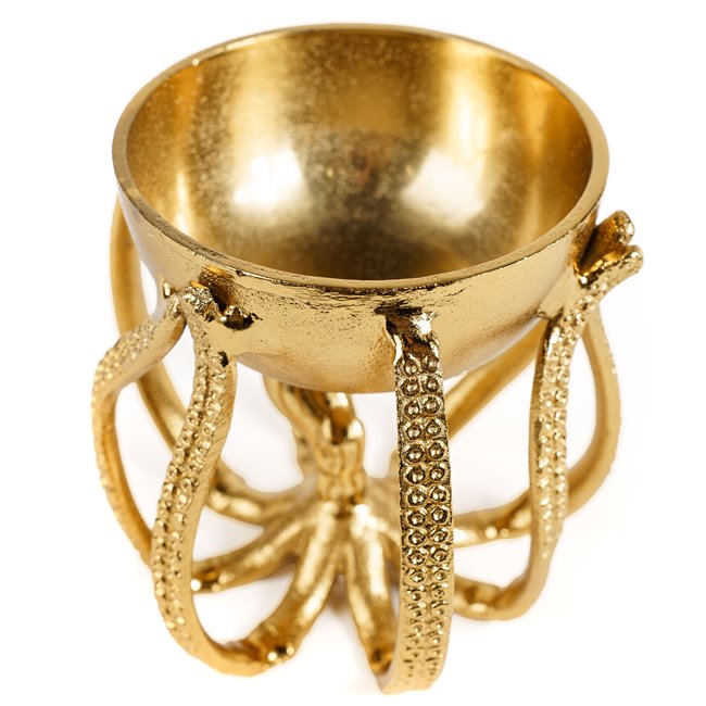 Decorative tray Octopus, gold color, H13.5x14x14cm
