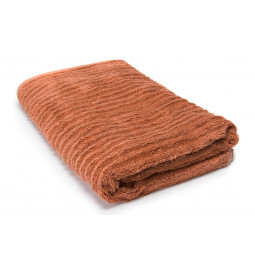 Bamboo towel Stripe, 70x140cm, terracotta colour, 550g/m2
