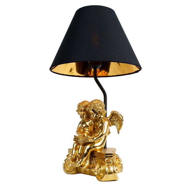 Table lamp Angel gold, black/gold color, H44.5cm, D25cm, E27 40W(MAX)