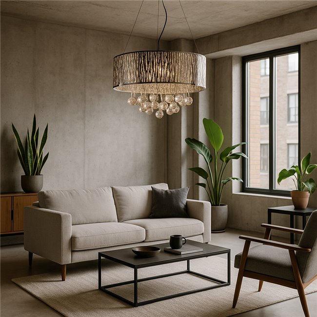 Pendant lamp Pasaden, H45-110cm, D60cm, E14 3x40W(MAX)